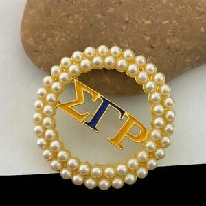 Sigma‎ Gamma Rho Brooch Sorority Pearl Pin